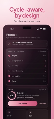 Protocol Her: Peptide Tracker screenshot