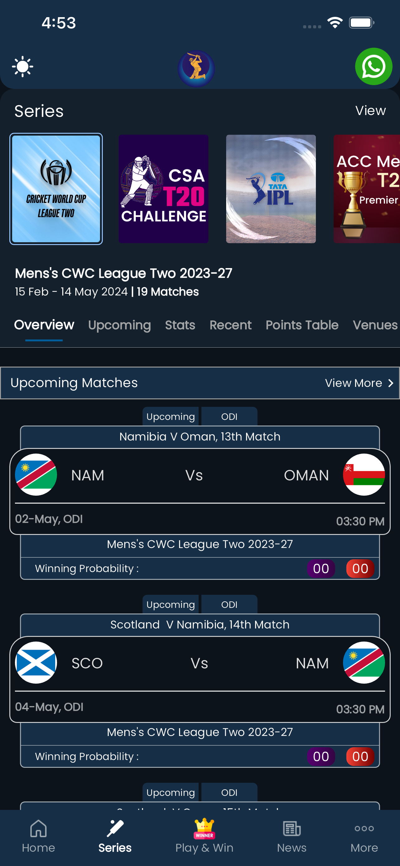 Max Cricket Live Line
