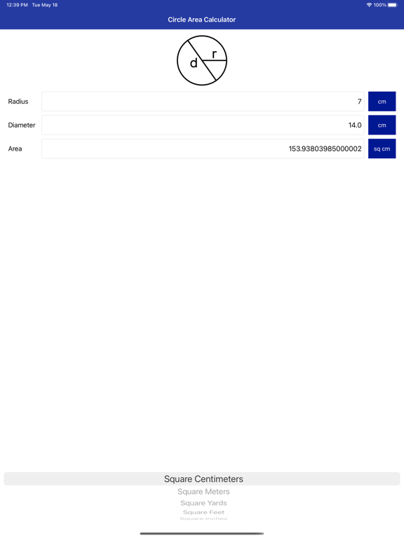 Screenshot #6 pour Circle Area Calculator Pro