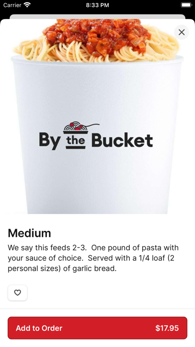 By the Bucket Pasta and Salads Screenshot