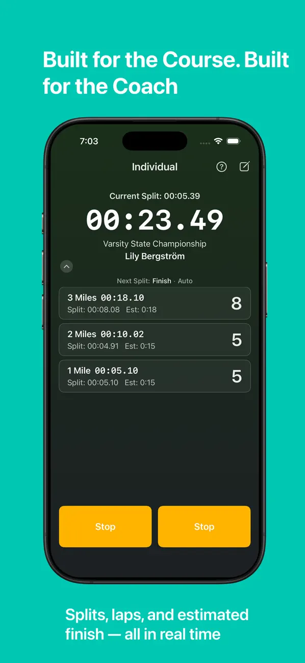 Screenshot #1 pour StopWatch for Cross Country