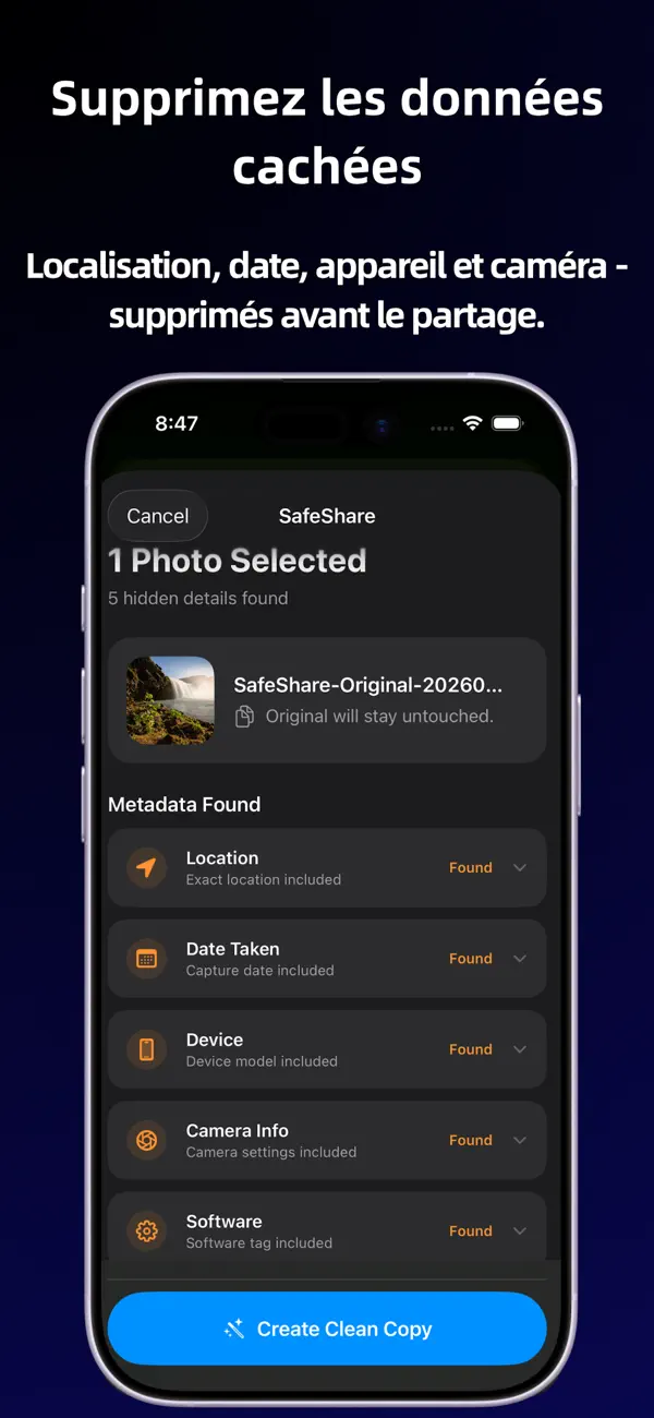 Screenshot #3 pour Metadata Remover: SafeShare