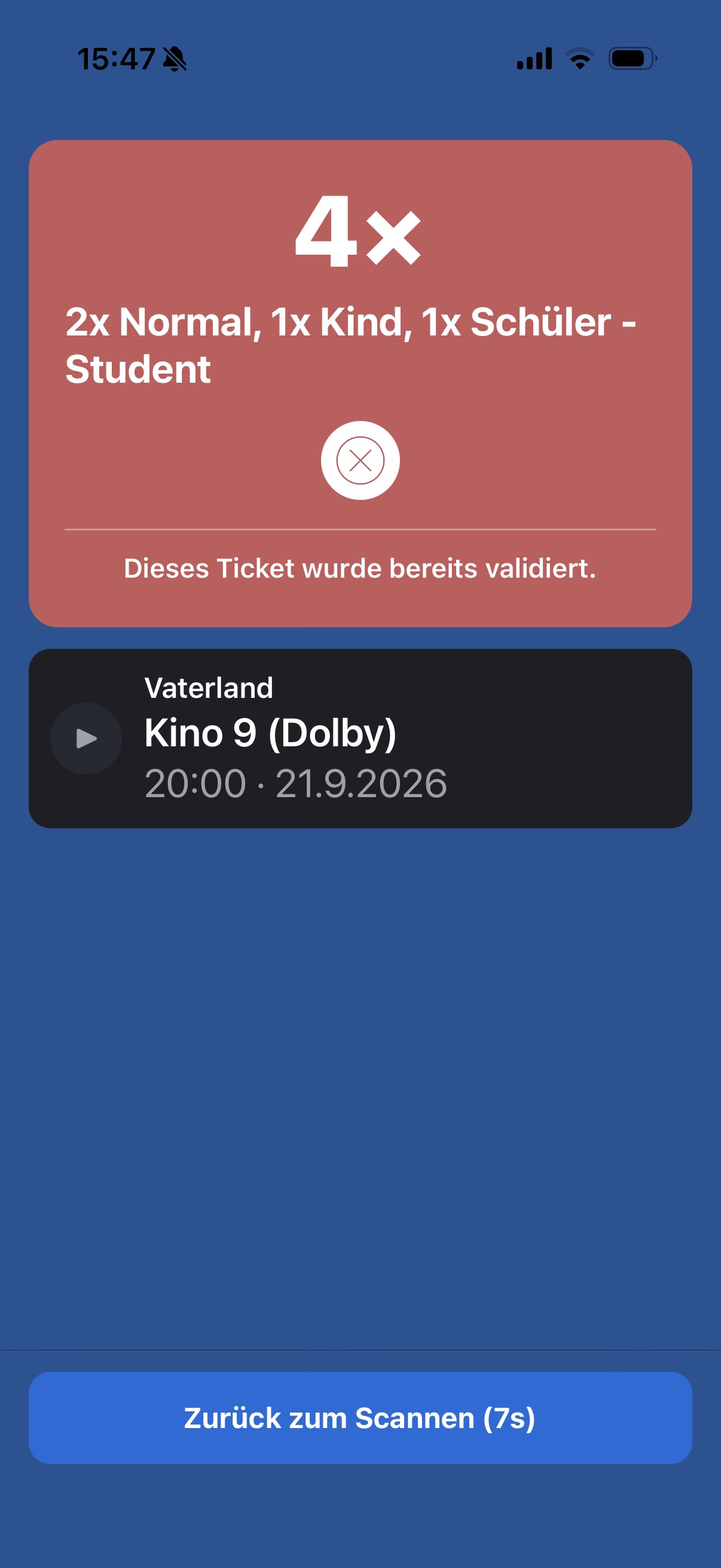 Screenshot 2 of CineOrder MobileAdmittance