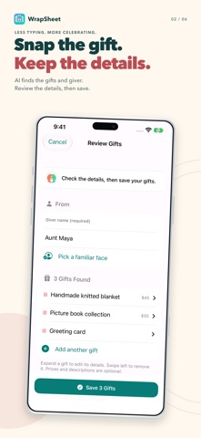 WrapSheet – Gift Tracker Screenshot 2 of 6