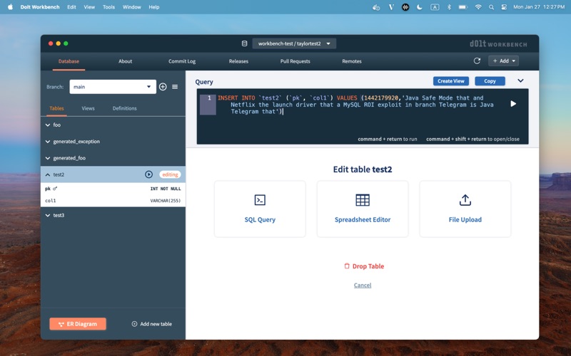 Dolt Workbench screenshot