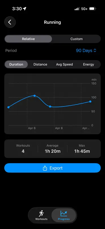 Workout Data Exporter screenshot 6 of 7