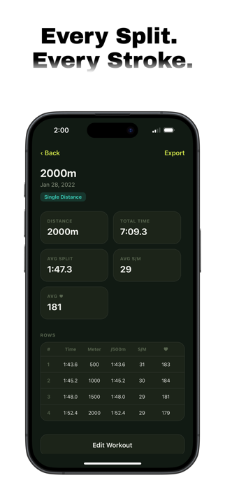Rowing Tracker - ErgPal Screenshot 2 of 4