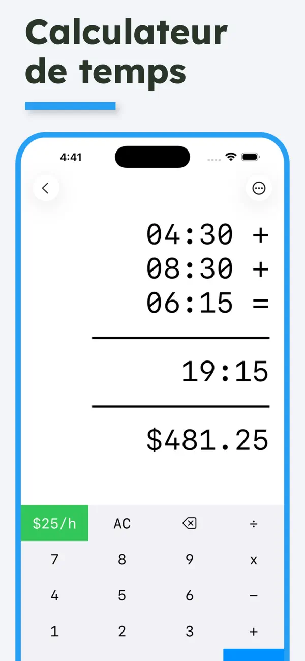 Screenshot #1 pour Calculatrice de temps