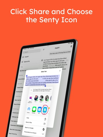 Senty iPad screenshot