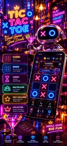 Neon Nights: Tic Tac Toe Screenshot 1 of 5