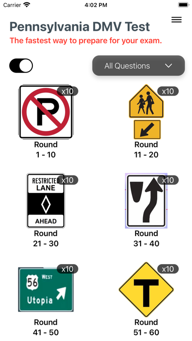 Pennsylvania DMV Practice 2025 Screenshot
