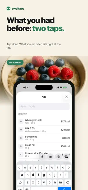 zweitaps: Calorie Counter screenshot 2