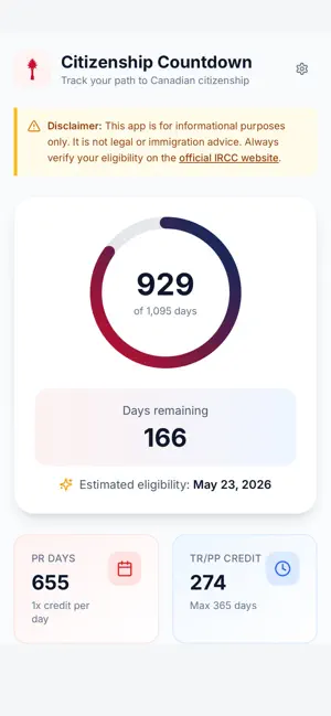Canada Citizenship Countdown screenshot 2