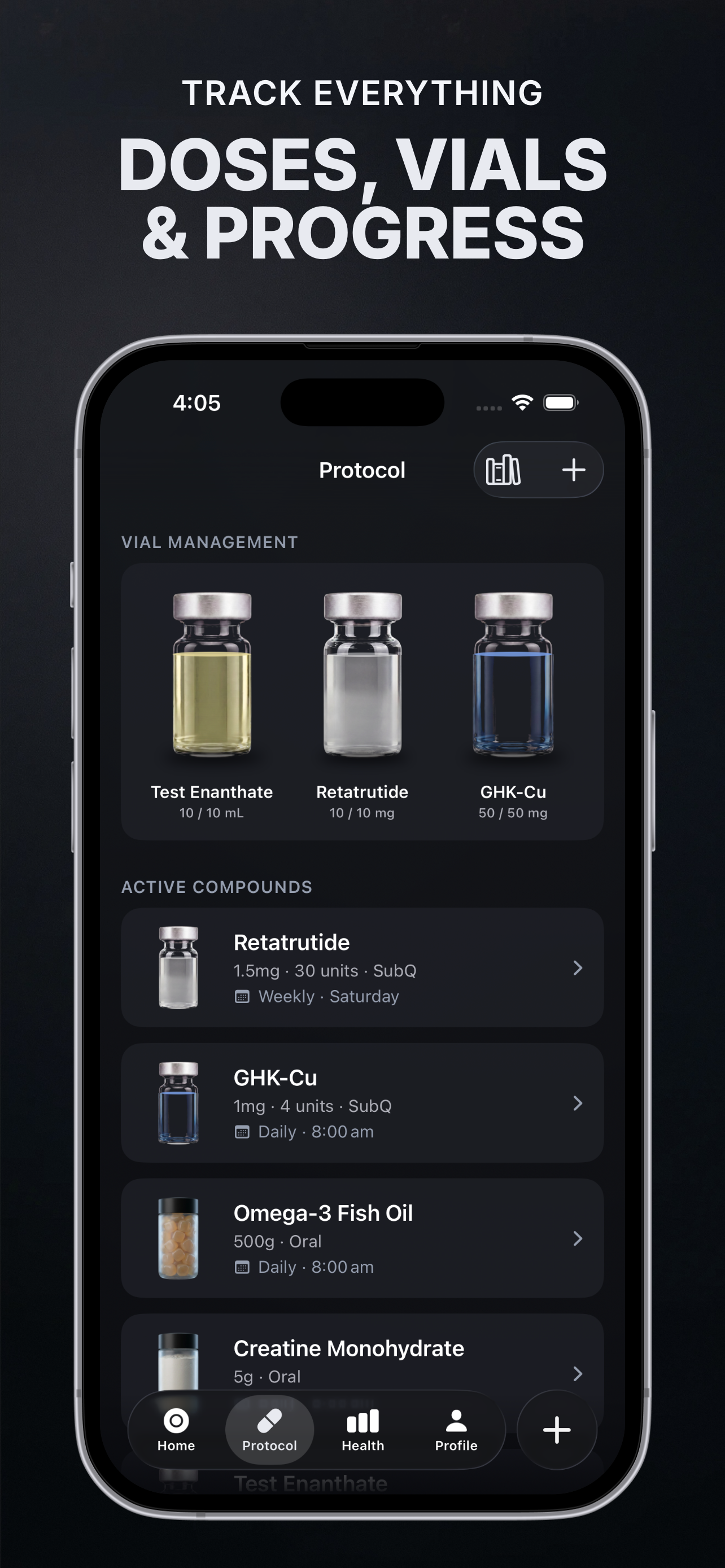 Milligram - Peptide Tracker screenshot 2