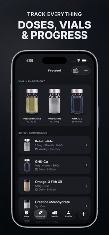 Milligram - Peptide Tracker screenshot