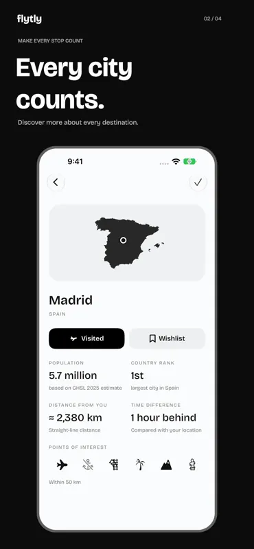 Flytly: Travel Map & Tracker screenshot 2 of 4