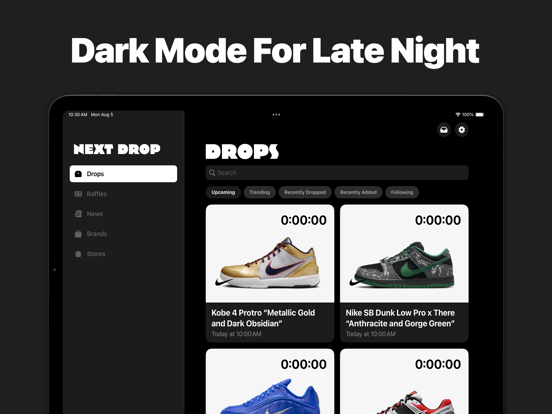 Next Drop – Sneaker Releases iPad screenshot 5 - Shopping app