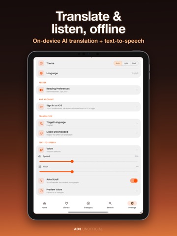 ArchFic: AO3 Unofficial Reader iPad screenshot