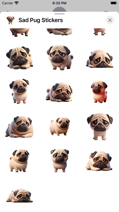 Screenshot #3 pour Sad Pug Stickers