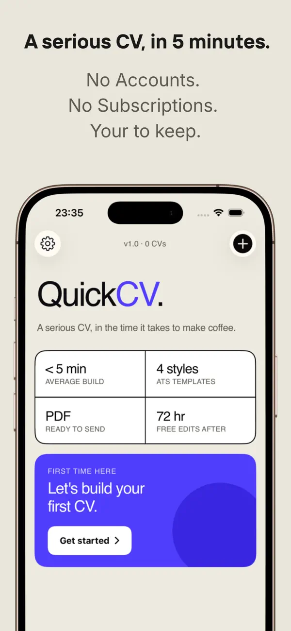 Screenshot #1 pour QuickCV