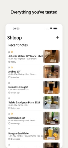 Shloop - Whiskey Beer Wine Log Screenshot 1 of 6