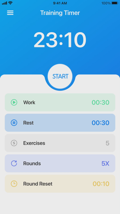 Tabata Timer Interval Training Screenshot