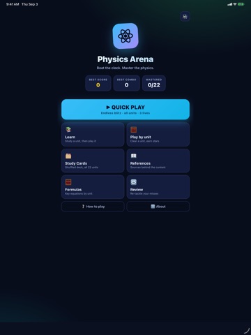 Physics Arena iPad screenshot