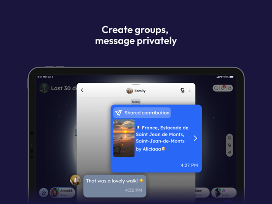 mapnow - moments on a map iPad screenshot 4 - Social Networking app