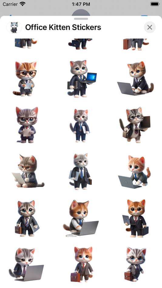 #3. Office Kitten Stickers (iOS) Podle: Paul Scott