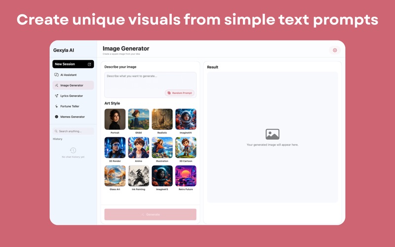 Gexyla – Instant AI Chat Agent iPhone screenshot