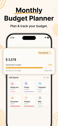 Monthly Budget Planner App Screenshot 1 of 7