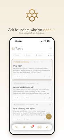 hyve - the founder network iPhone screenshot