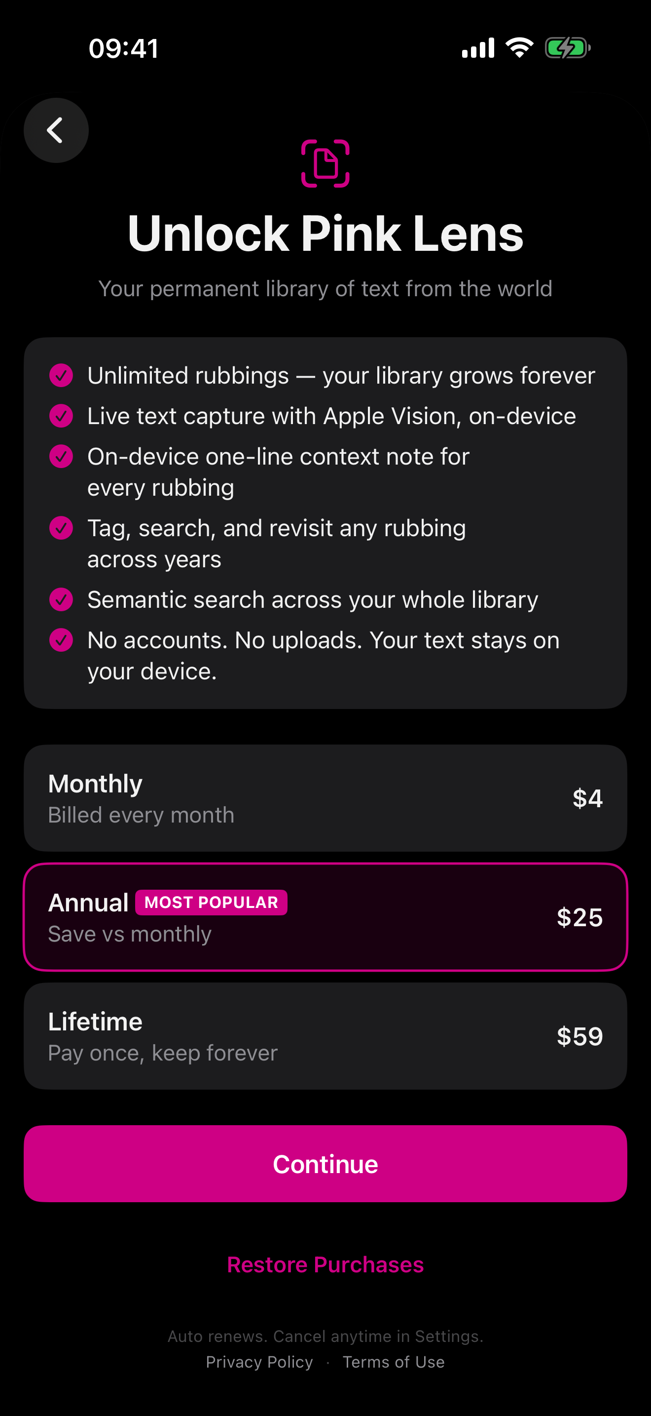 Pink Lens