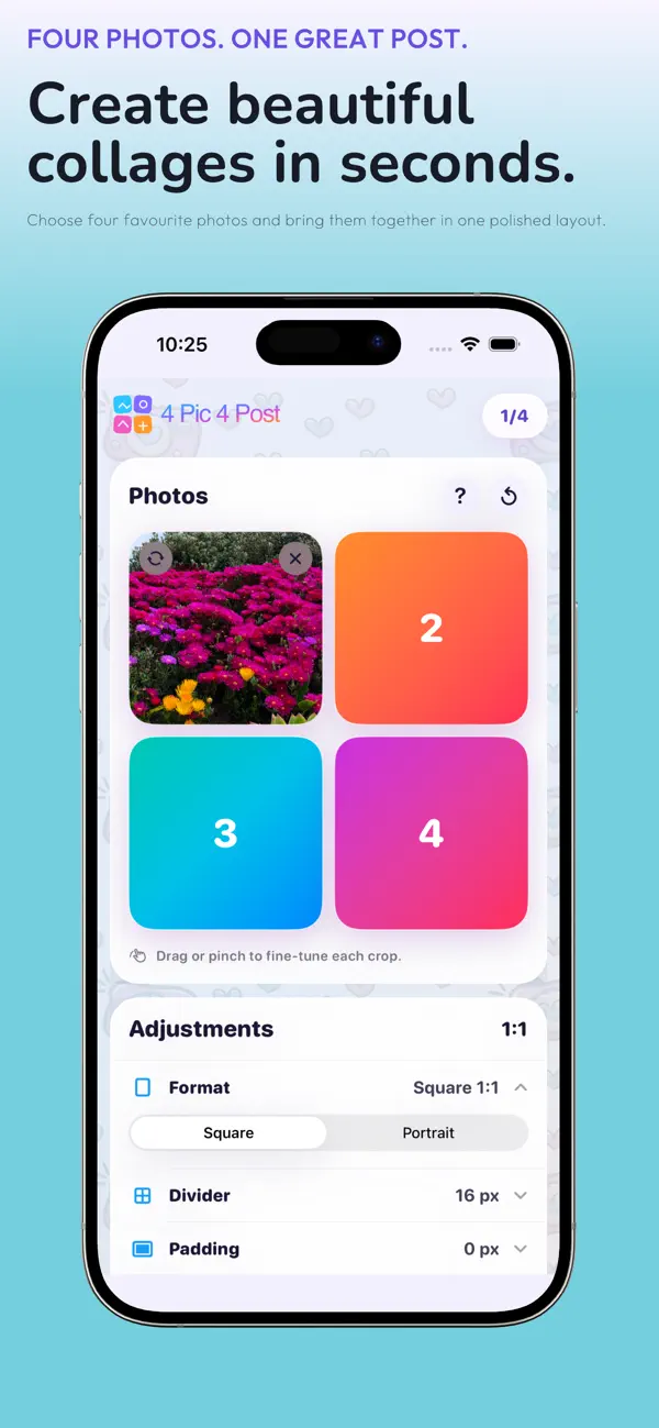 Screenshot #1 pour 4 Pic 4 Post