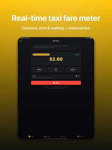 Ride Meter: Taxi Fare Meter iPad screenshot