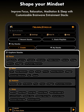 NeuralStack.io™: Focus & Sleep iPad screenshot