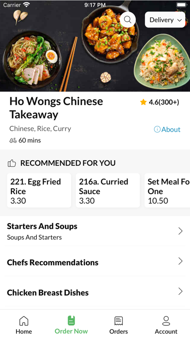 Ho Wongs Chinese Takeaway. Screenshot