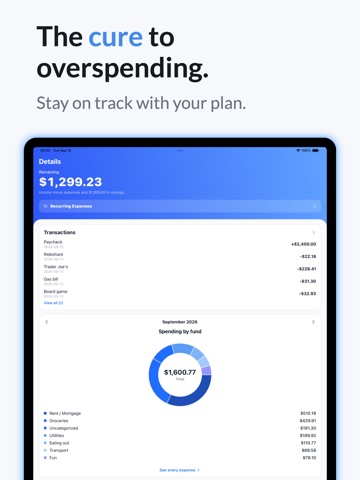 TapSheet: Budget App iPad screenshot 2
