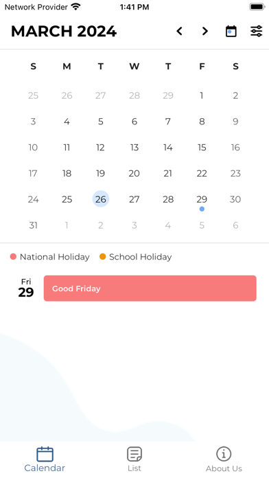 Screenshot #1 pour Singapore Public Holidays App