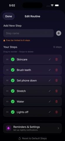 Night Routine: Wind Down iPhone screenshot