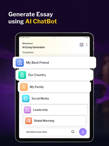 AI Essay Writer: AI Assistant iPad screenshot