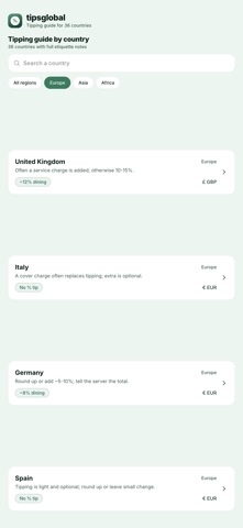 TipsGlobal: Tipping Guide Screenshot 5 of 5