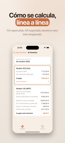 Trimio: Impuestos Autónomo iPhone screenshot