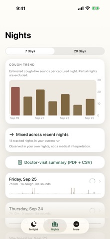 CoughWise: Night Cough Log Screenshot 5 of 6