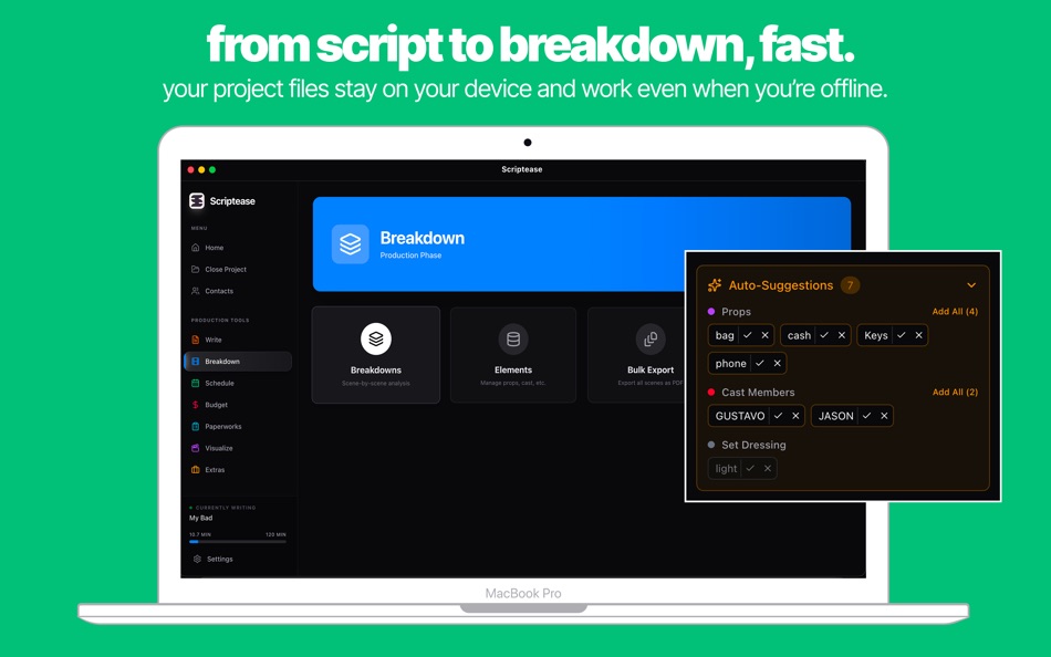 #4. Scriptease: Screenwriting (macOS) Ved: Onur Suluk