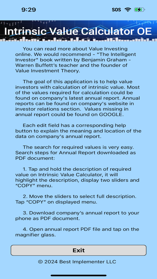 #7. Intrinsic Value Calculator OE (iOS) Podle: Best Implementer LLC