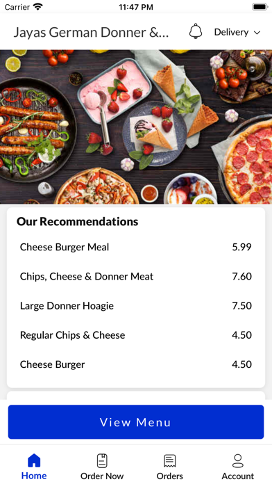 Jayas German Donner & Desserts Screenshot