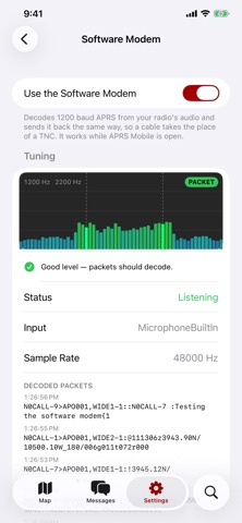 APRS Mobile のスクリーンショット