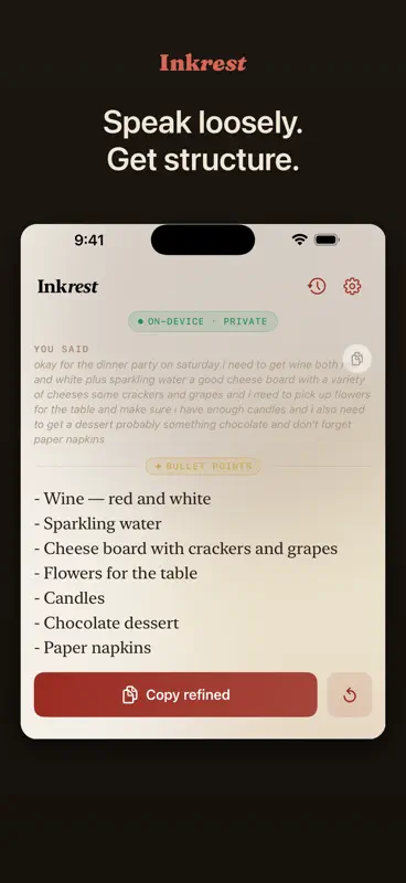 Inkrest: Private Dictation screenshot 5 of 8