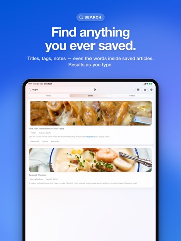 LinkBook Bookmark & Read Later iPad screenshot